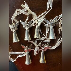 ANGELBELLS vintage set of 6 angle bells with engraving